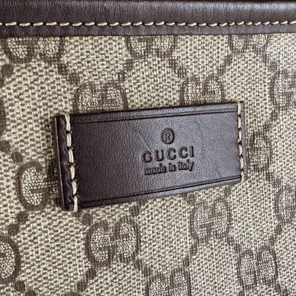 Auth GUCCI GG Supreme Handbag Tote Bag Brown PVC - Picture 13 of 16